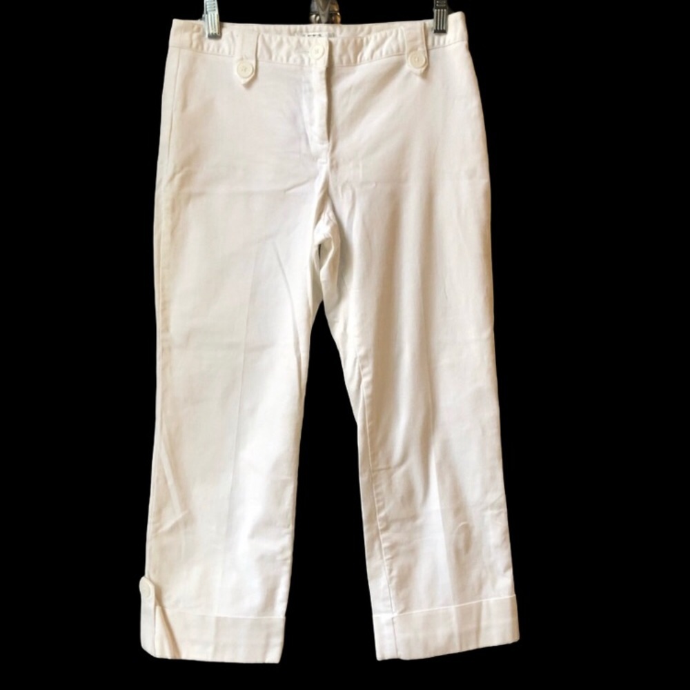 Loft Cropped White Denim Jeans Size 4 Petite